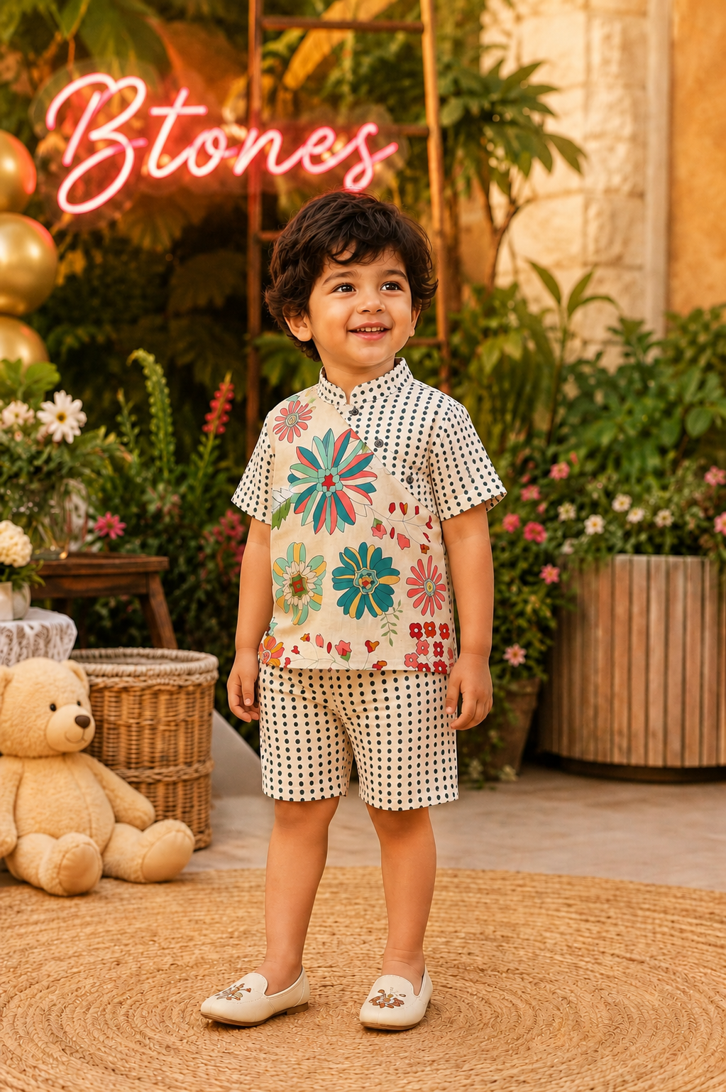 Floral & Polka Dot Co-ord Set - Boys