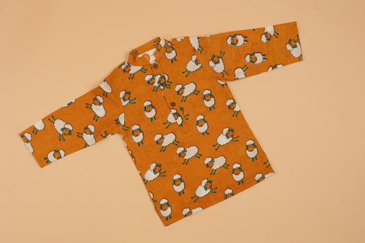 Sheep Printed Kurta Dhoti - Boys