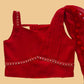 Red & Yellow Mirror work Lehenga Choli - Girls