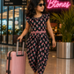 Black Floral Printed Jumpsuit - Girls