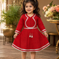 Maroon Embellished Long Frock - Girls