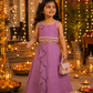 Mauve Embellished Lehenga Choli - Girls