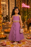Mauve Embellished Lehenga Choli - Girls