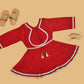 Maroon Embellished Long Frock - Girls