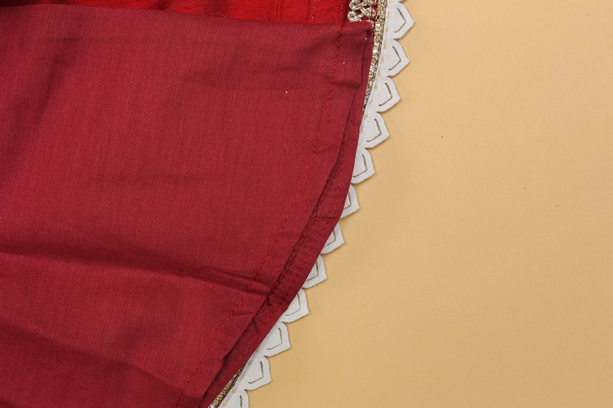 Maroon Embellished Long Frock - Girls