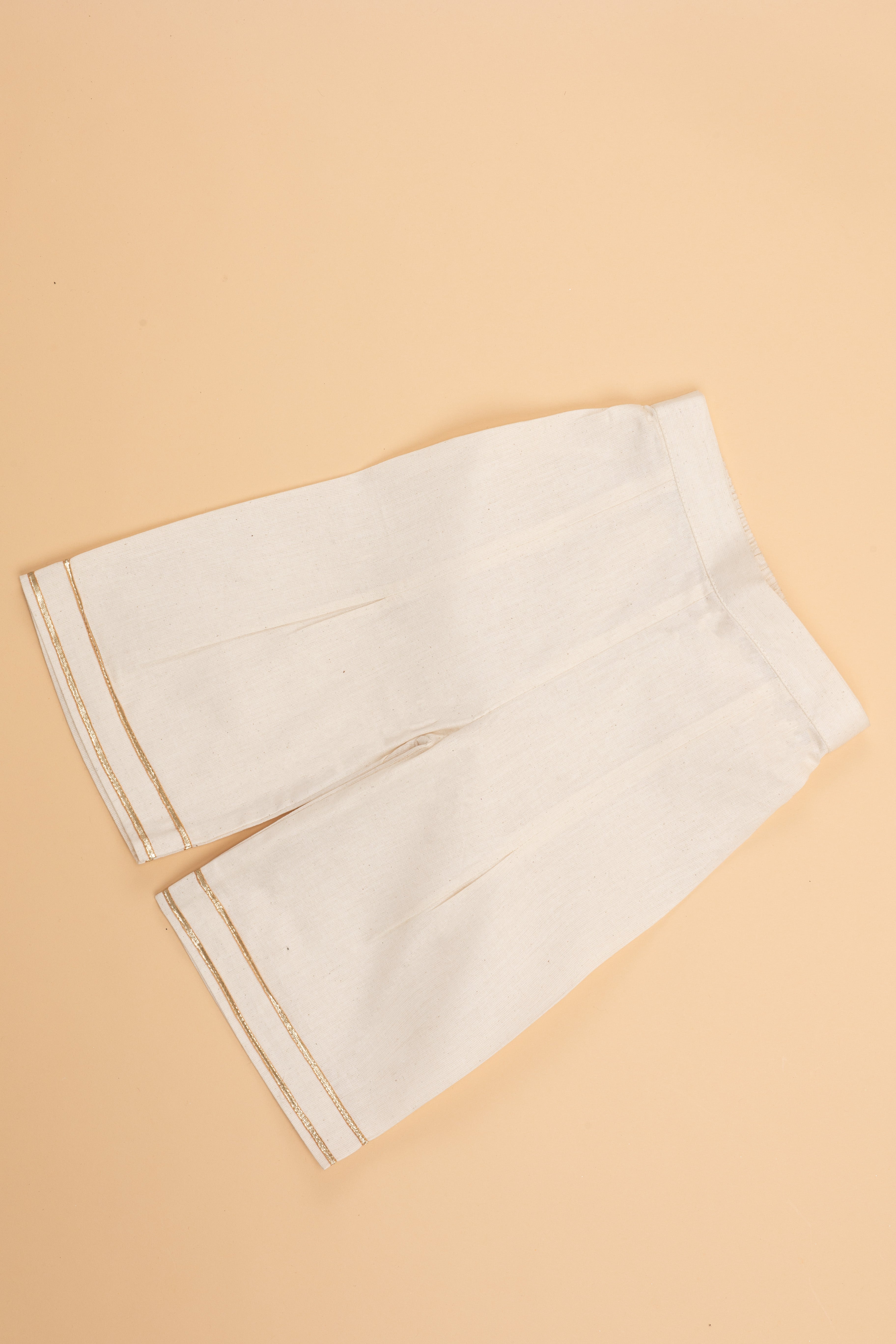 High Neck Khadi Crop Top & Pant - Girls