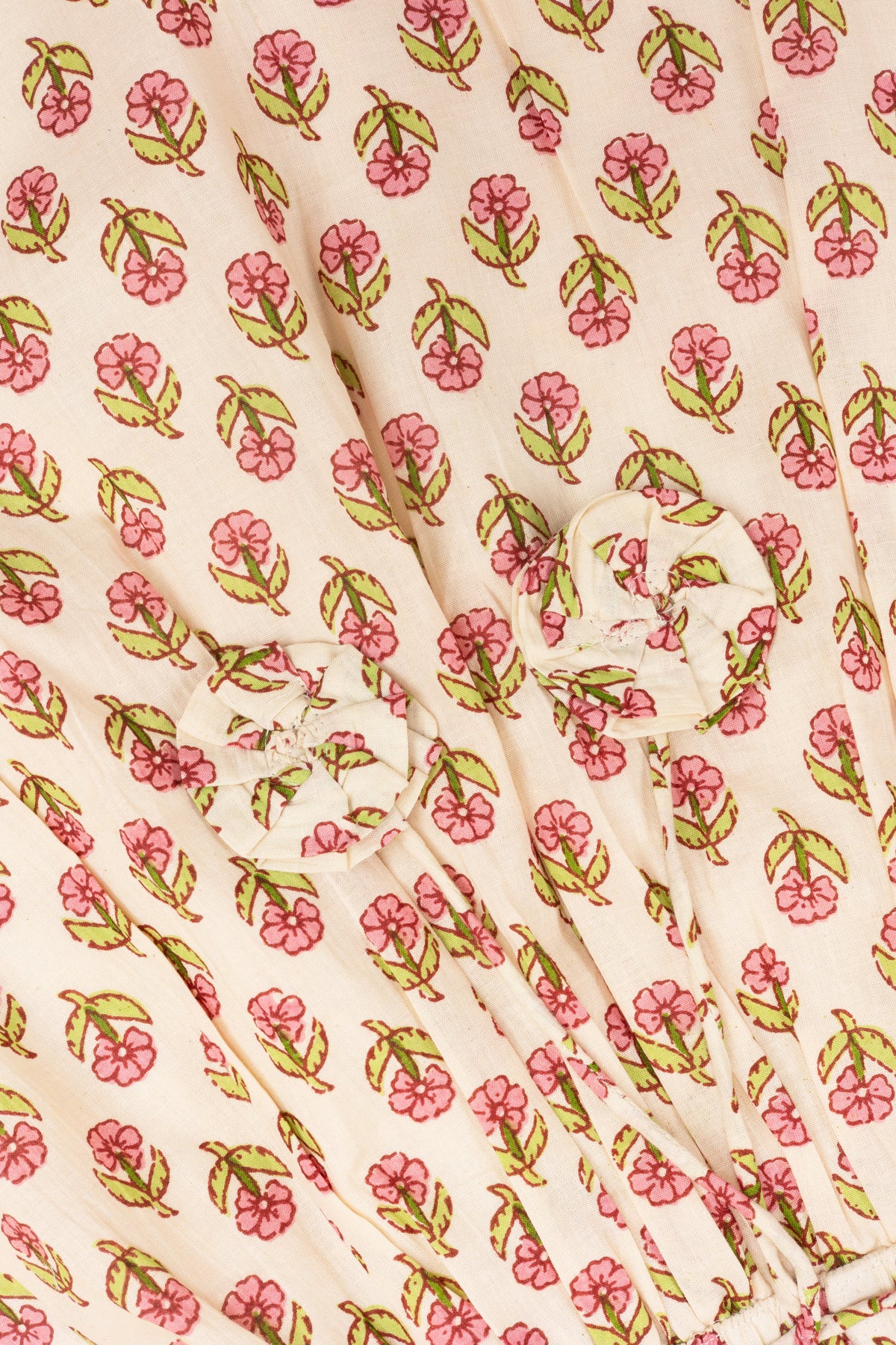 Cream Floral Printed Lehenga Choli - Girls