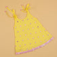 Yellow Mirror Work Kurti & Tulip Pant - Girls