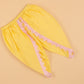 Yellow Mirror Work Kurti & Tulip Pant - Girls