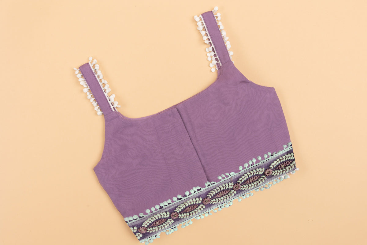 Mauve Embellished Lehenga Choli - Girls