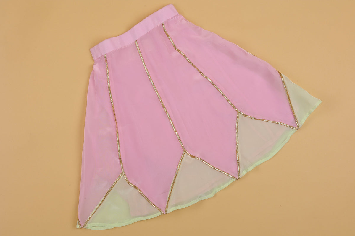 Dual Tone Embellished Lehenga Choli - Girls
