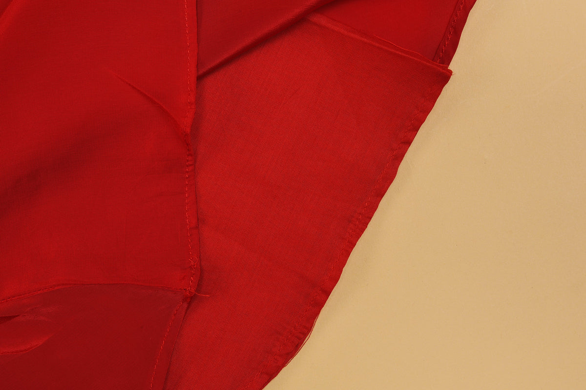 Red Embroidered Crop Top & Palazzo - Girls