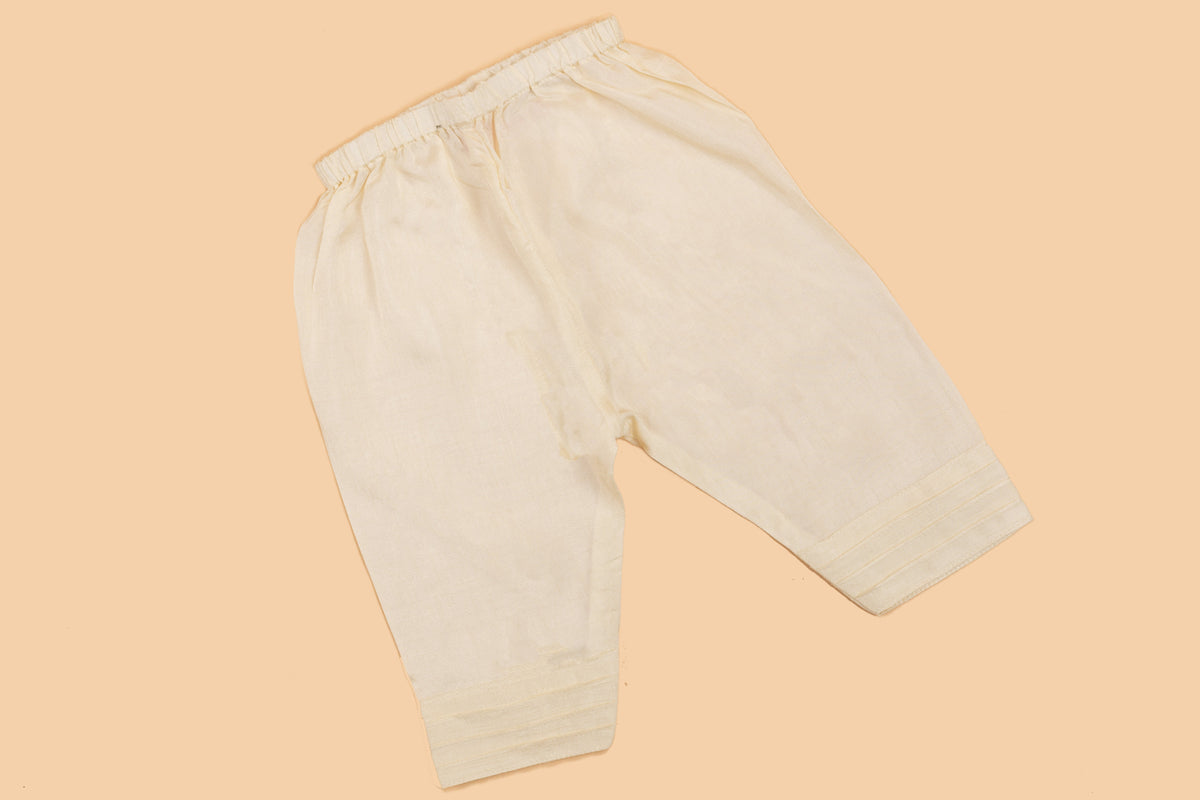 Cream Embroidered Kurta Pyjama - Boys