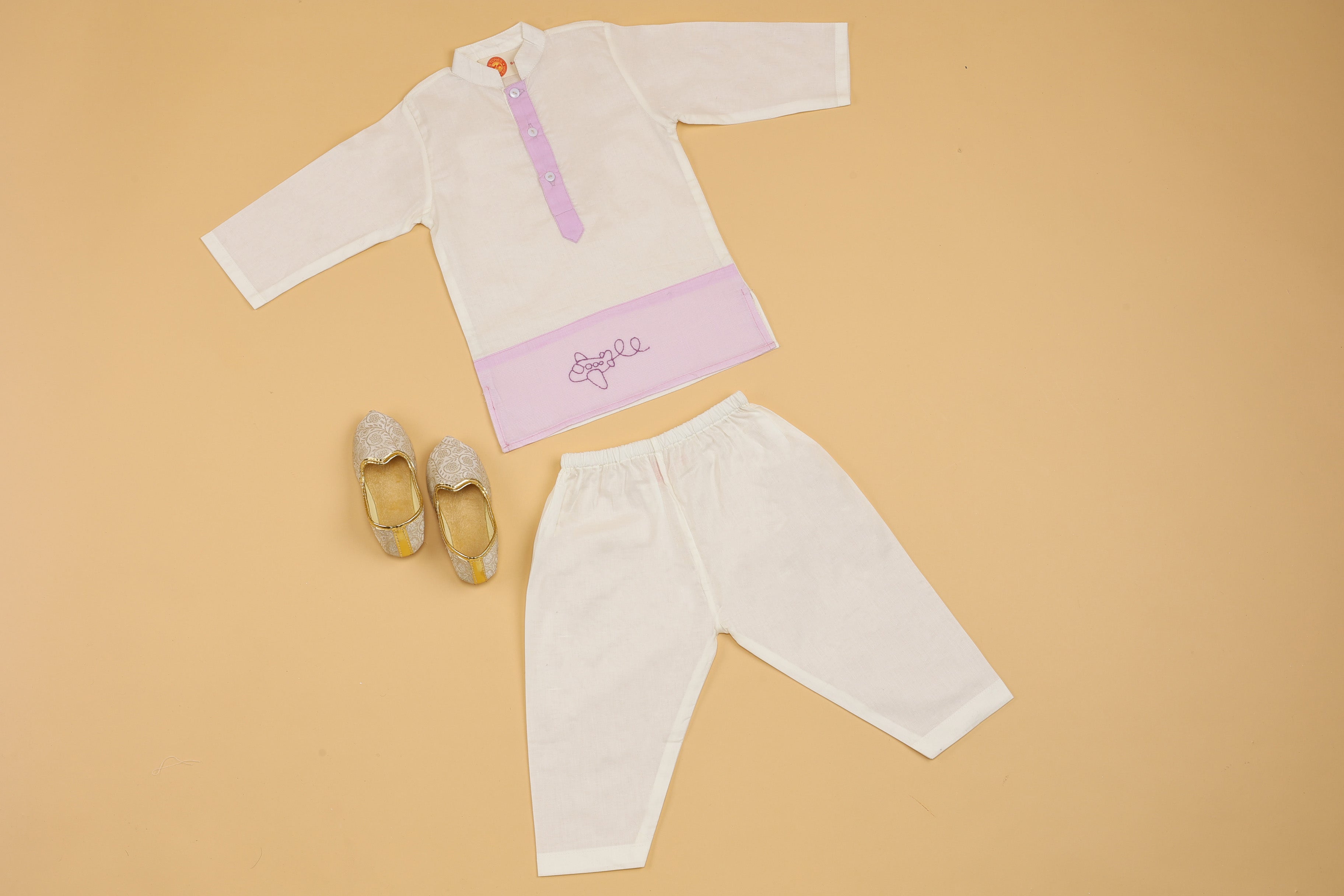 Dual Tone Embroidered Kurta Pyjama - Boys