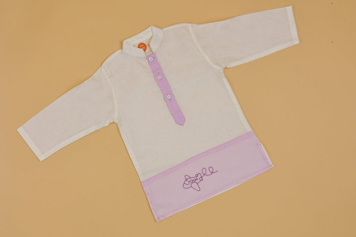 Dual Tone Embroidered Kurta Pyjama - Boys