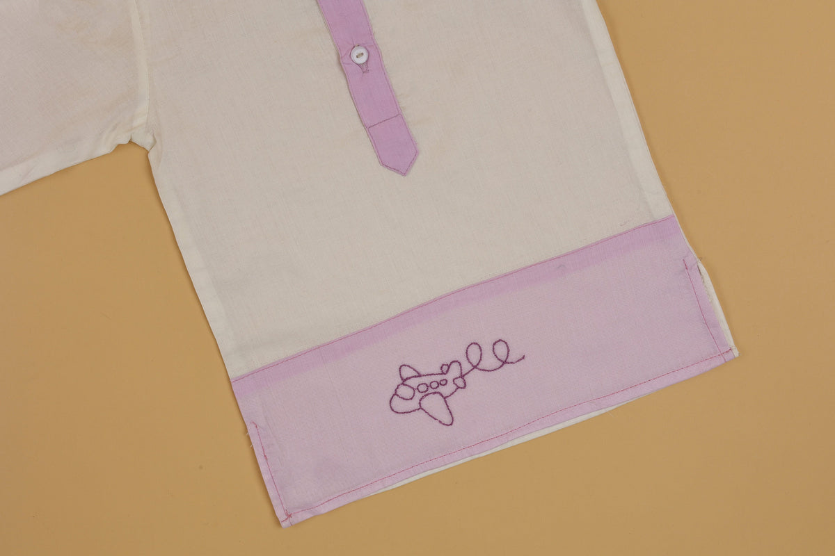 Dual Tone Embroidered Kurta Pyjama - Boys