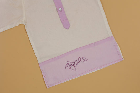 Dual Tone Embroidered Kurta Pyjama - Boys