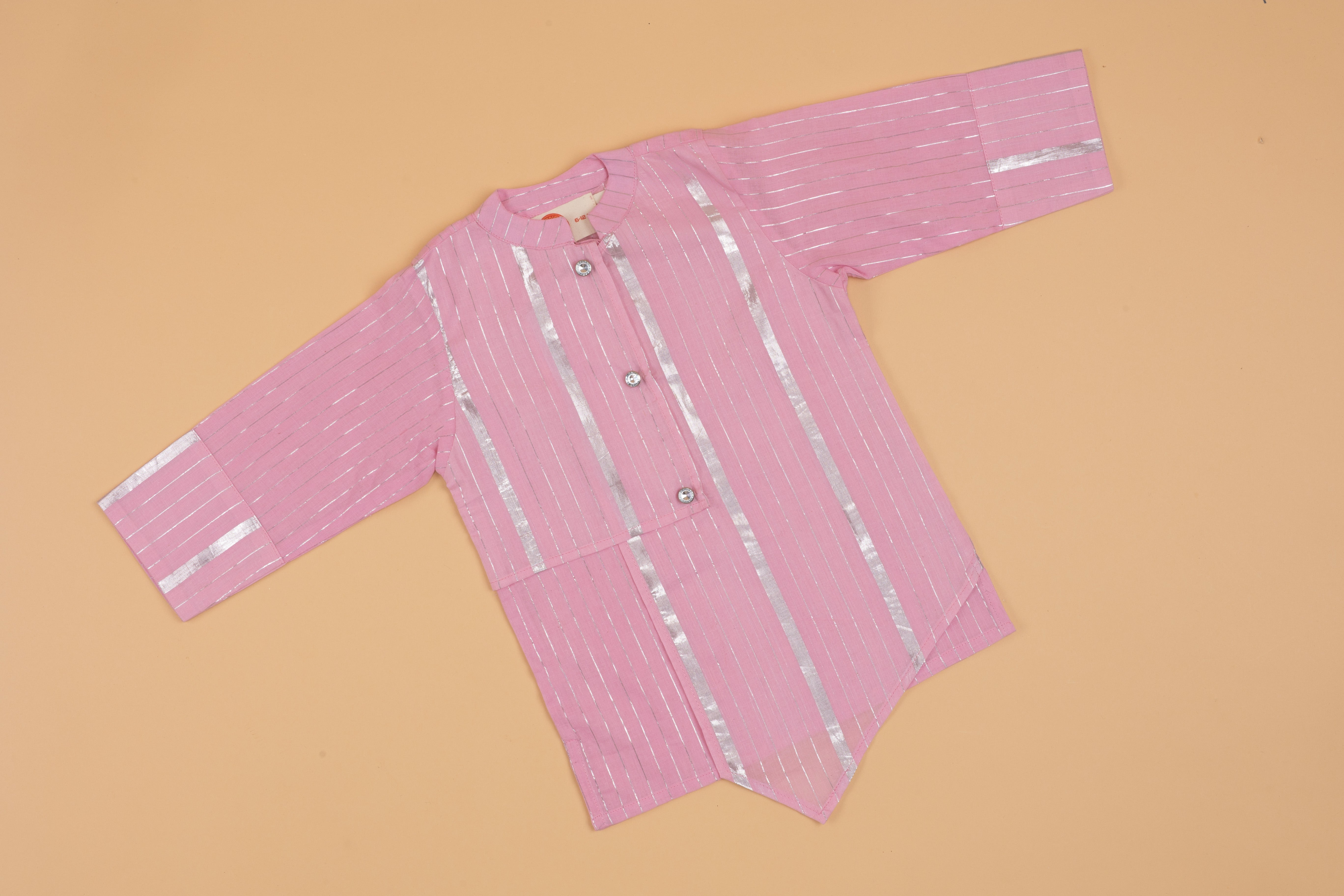 Pink Lurex Kurta Pyjama - Boys