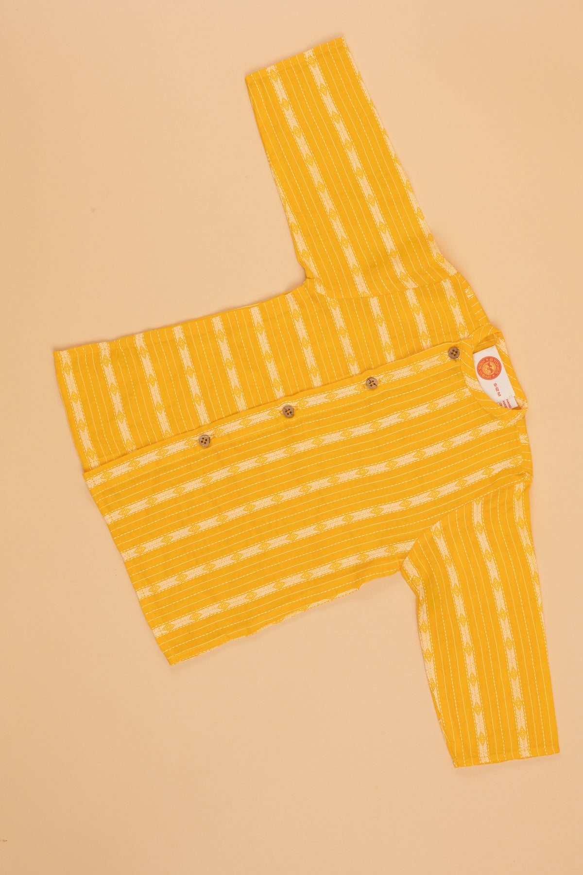 Mustard Kantha Kurta Pyjama - Boys