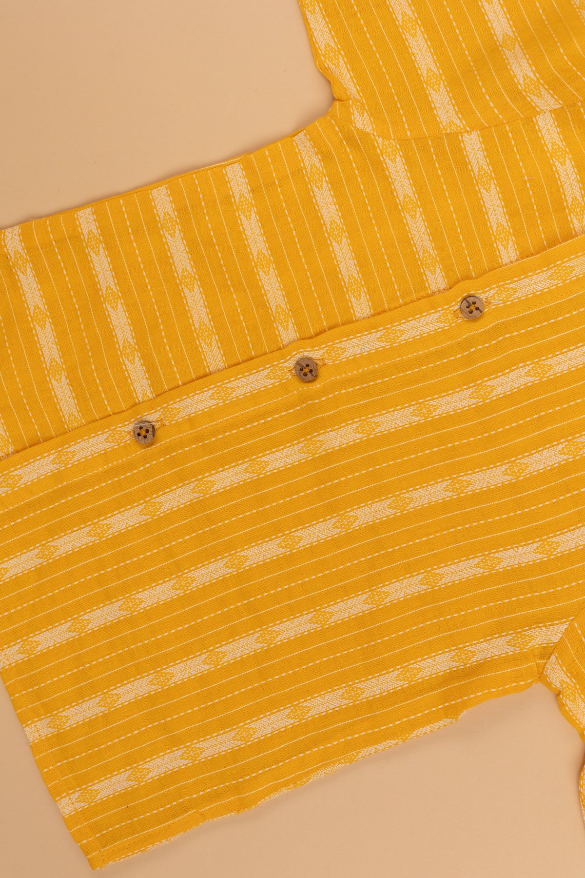 Mustard Kantha Kurta Pyjama - Boys