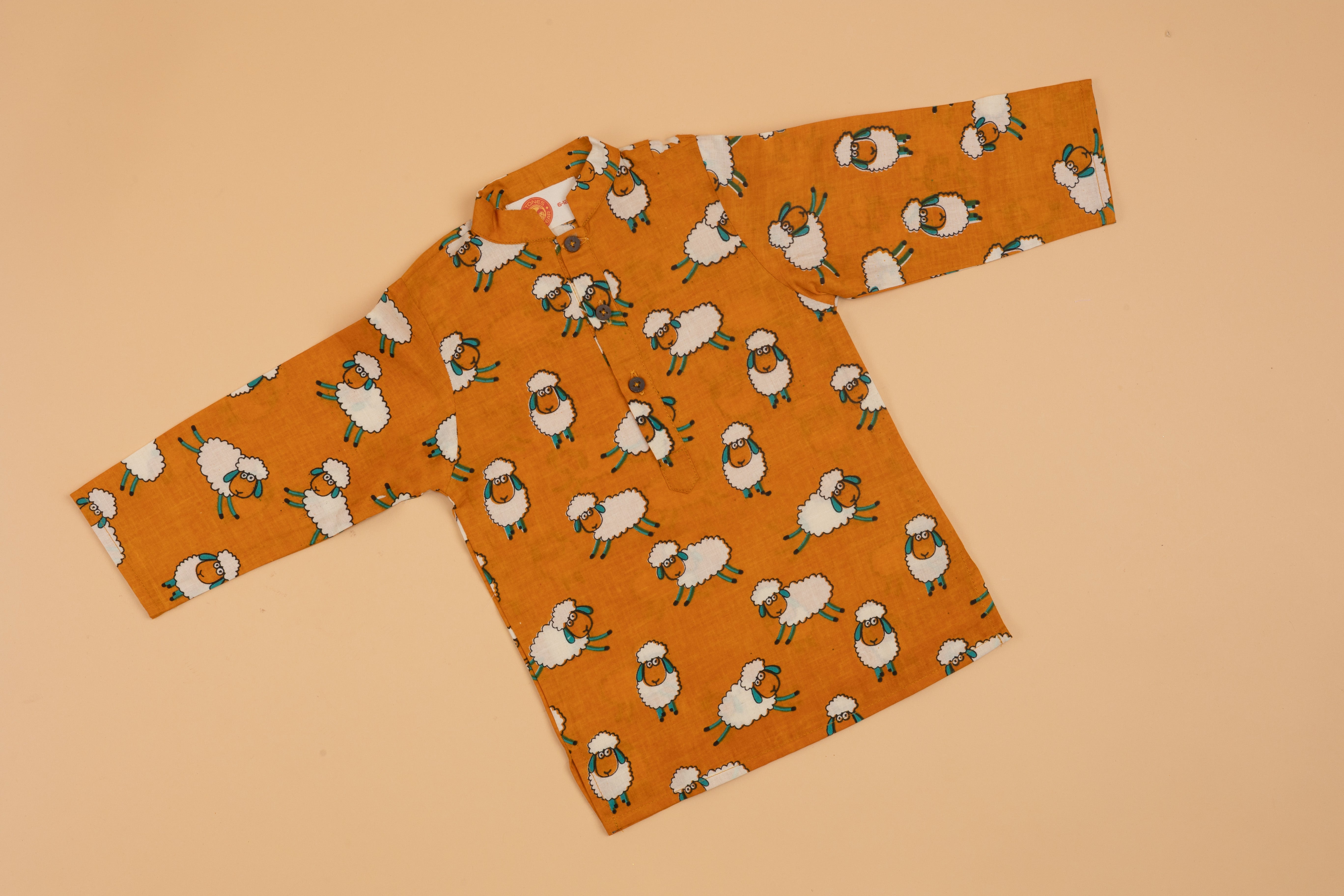 Sheep Printed Kurta Dhoti - Boys