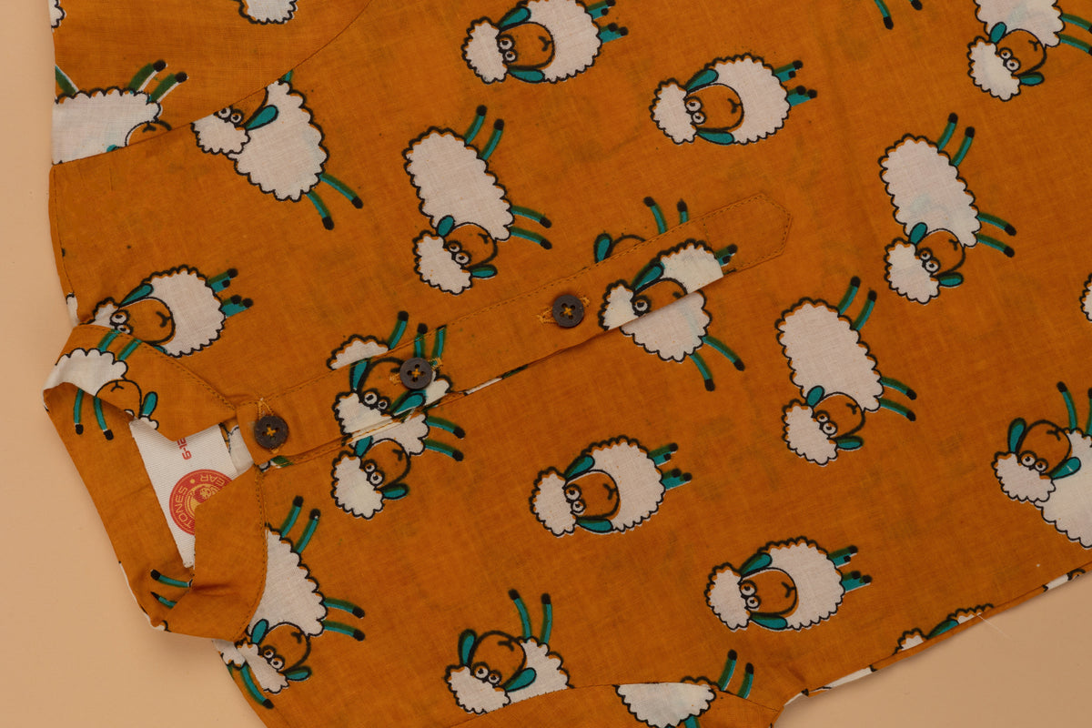 Sheep Printed Kurta Dhoti - Boys