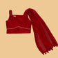 Red & Yellow Mirror work Lehenga Choli - Girls
