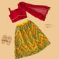Red & Yellow Mirror work Lehenga Choli - Girls