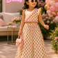 Cream Floral Printed Lehenga Choli - Girls
