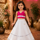 Pink & White Lehenga Choli - Girls